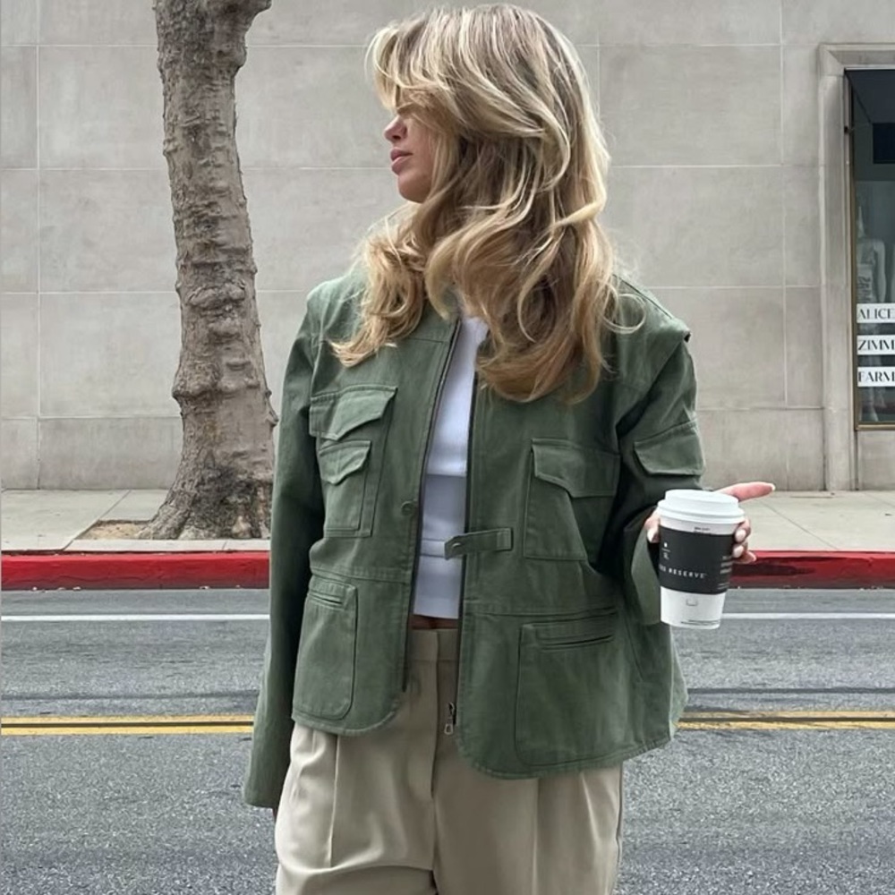 Djerf Avenue Utility Jacket Green S